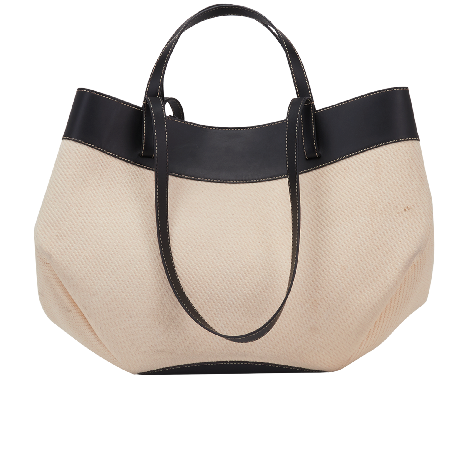 Cyme, &pound;220, Handbags, Black/Cream, Canvas/Leather, Back view